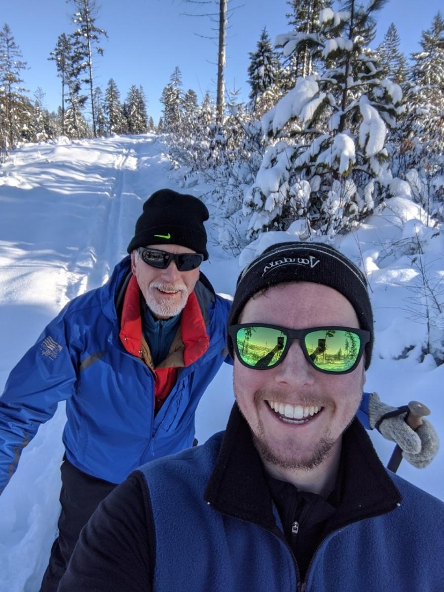 Bill Thurston and Dad Skiing
